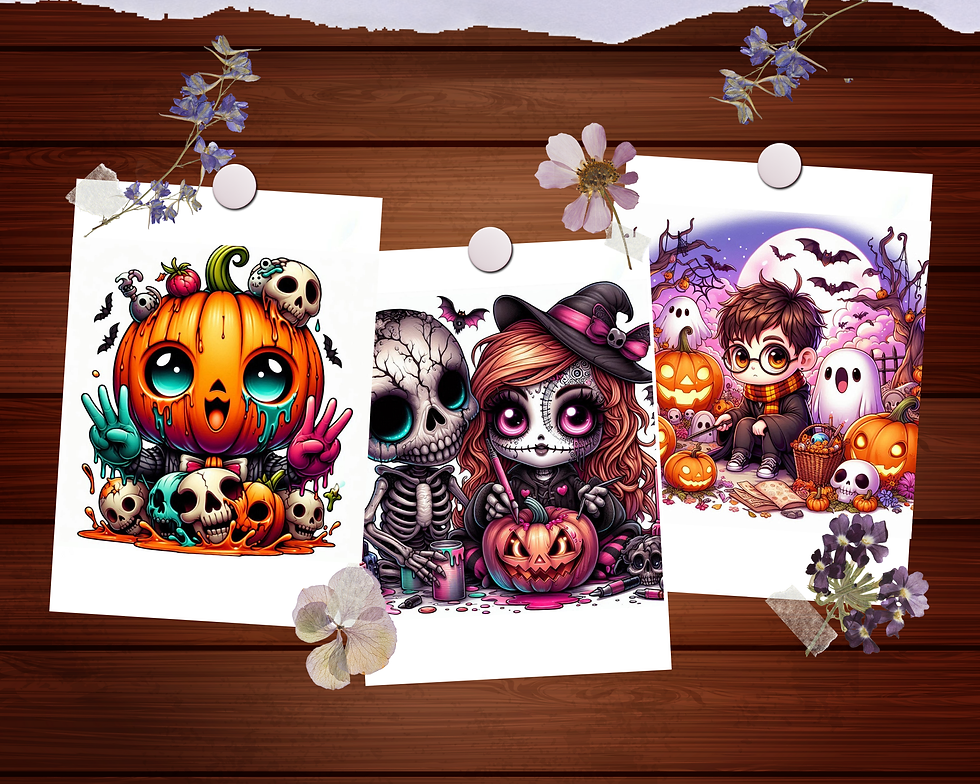 Küçük resim: Kawaii Halloween Vol 1 Coloring Pages