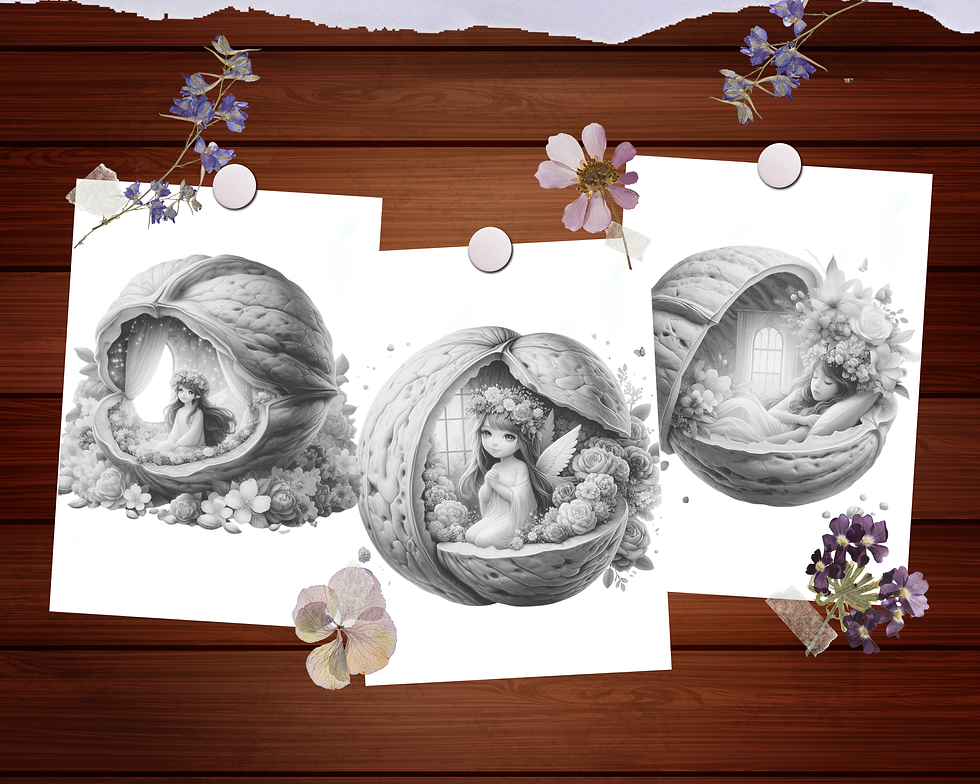 Thumbnail: Angel Girl in a Walnut Coloring Pages