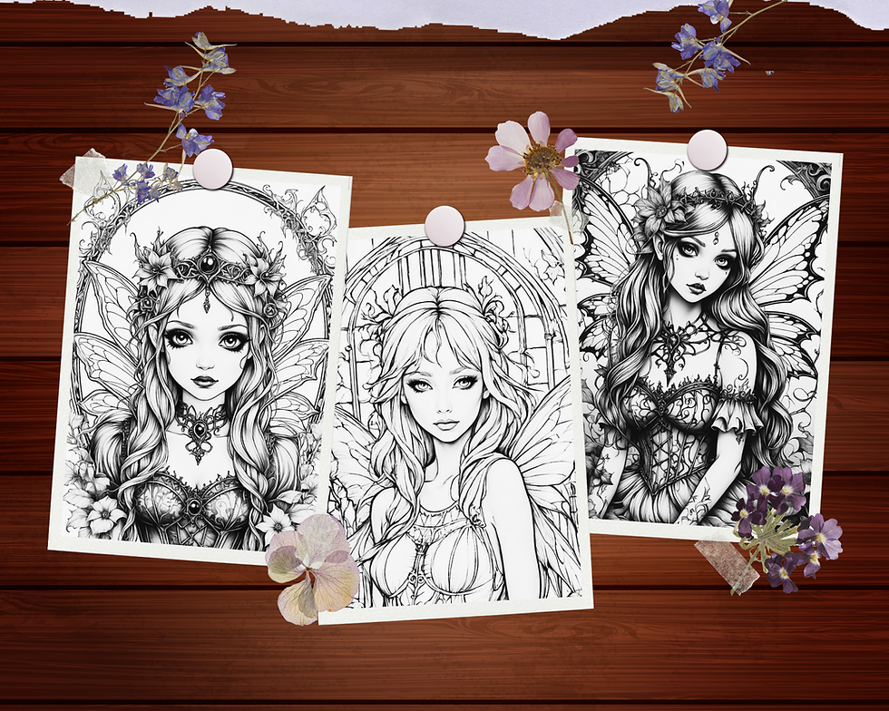 Miniaturbild: Gothic Fairy Coloring Pages