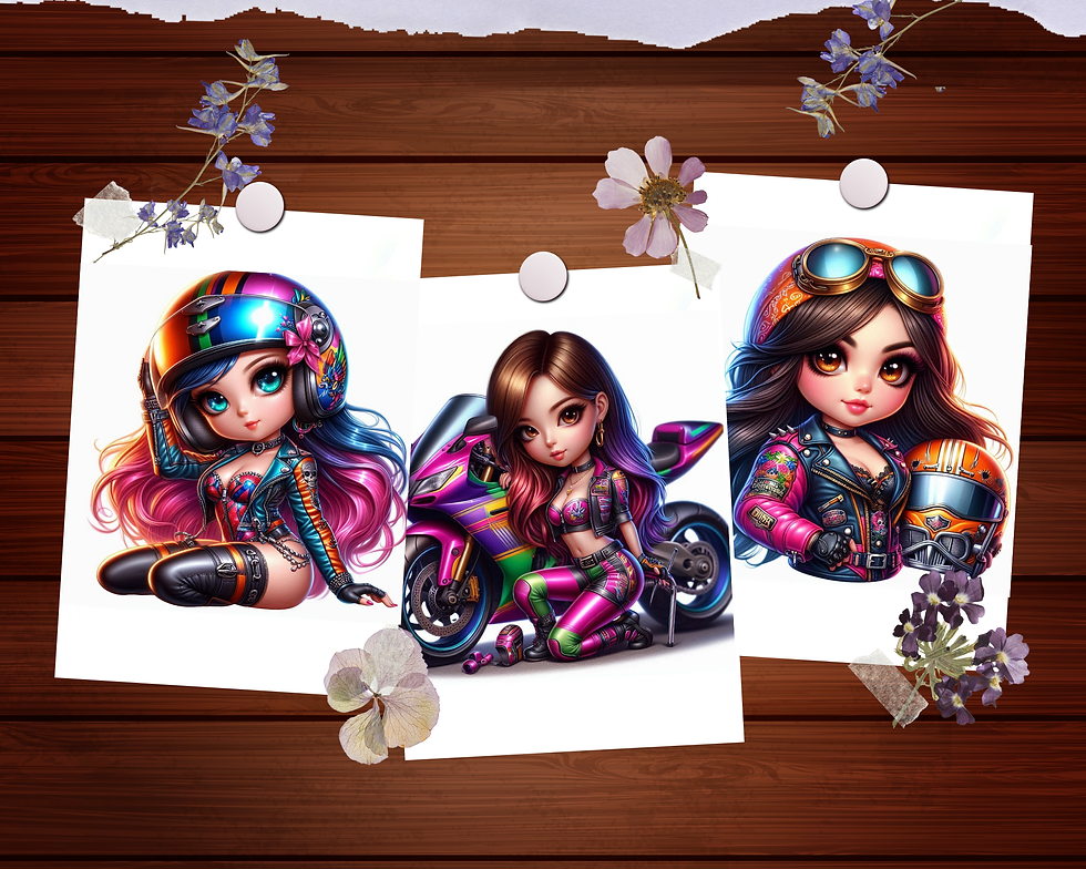 Thumbnail: Chibi Series Biker Girl Coloring Pages
