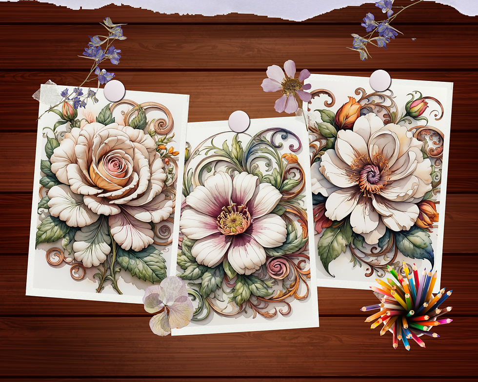 Miniaturbild: Pattern Swirls and Flowers Coloring Pages