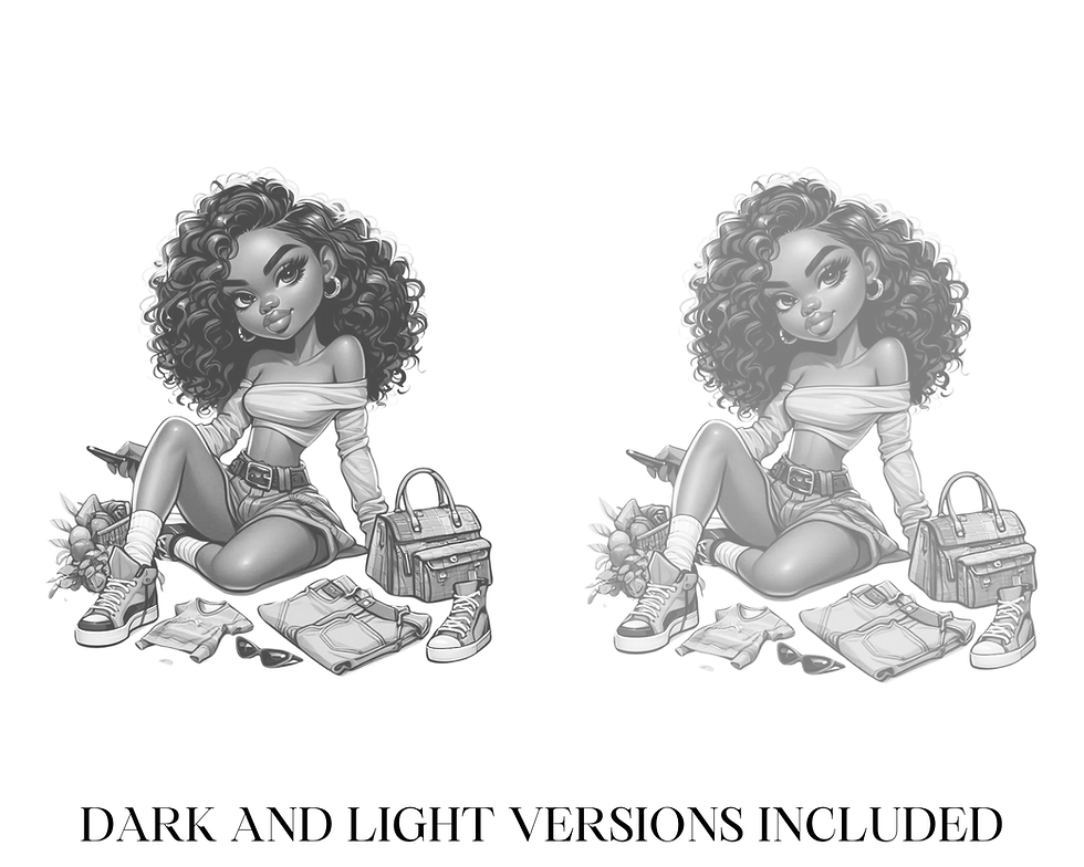 Miniature : Black Girl Caricature Coloring