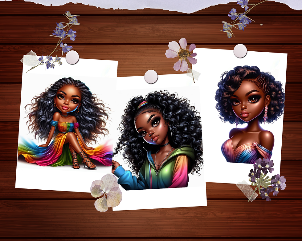 Miniature : Black Girl Caricature Coloring