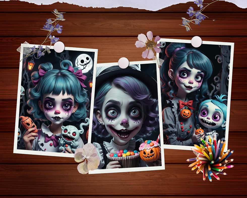 Miniatura: Spooky Girl Horror Coloring Pages