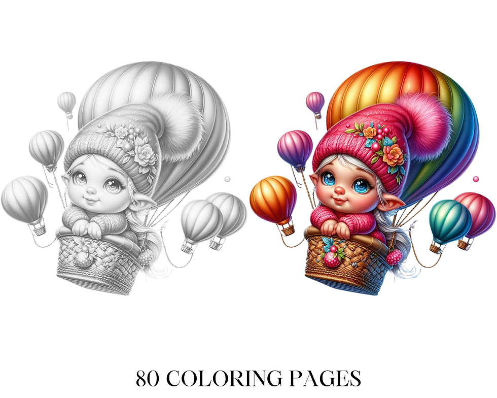 Miniature : Little Cute Gnome Coloring Page