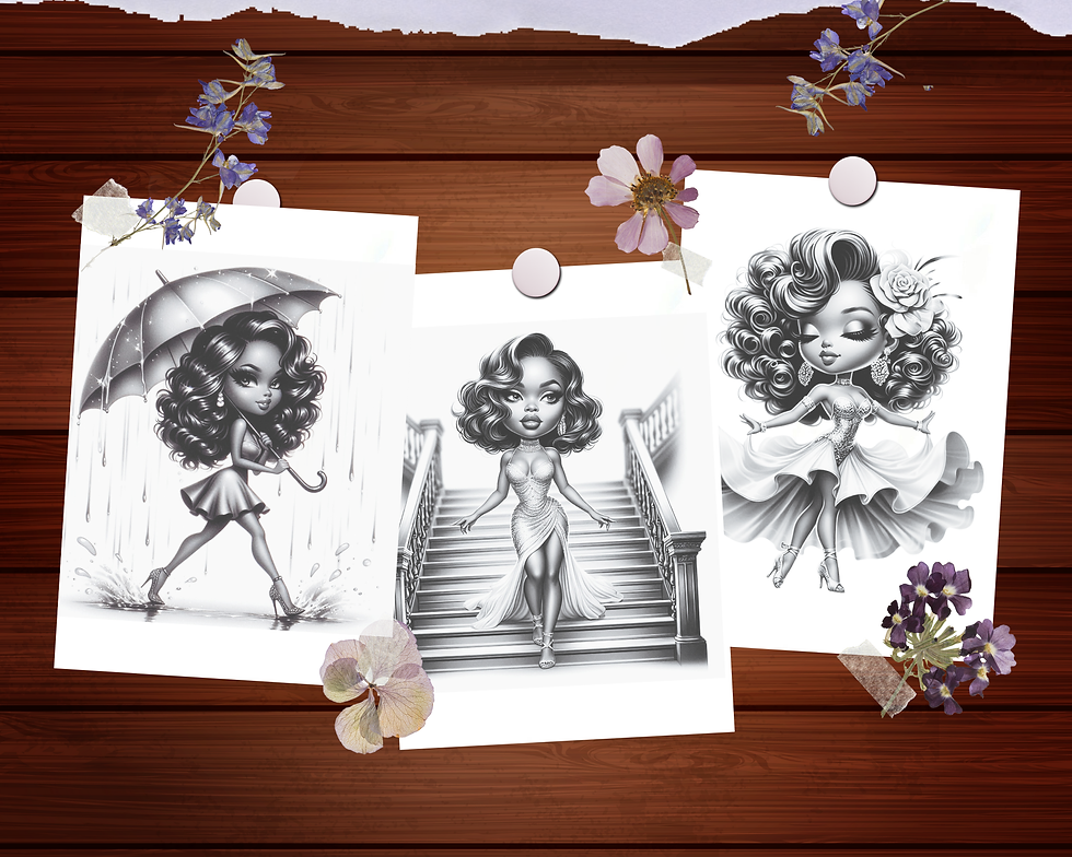 Thumbnail: Chibi Series Glamorous Black Woman Coloring Pages