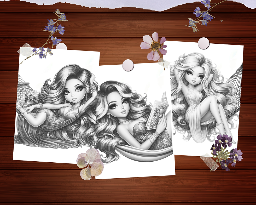 Thumbnail: Chibi Girl in Hammock Coloring Pages