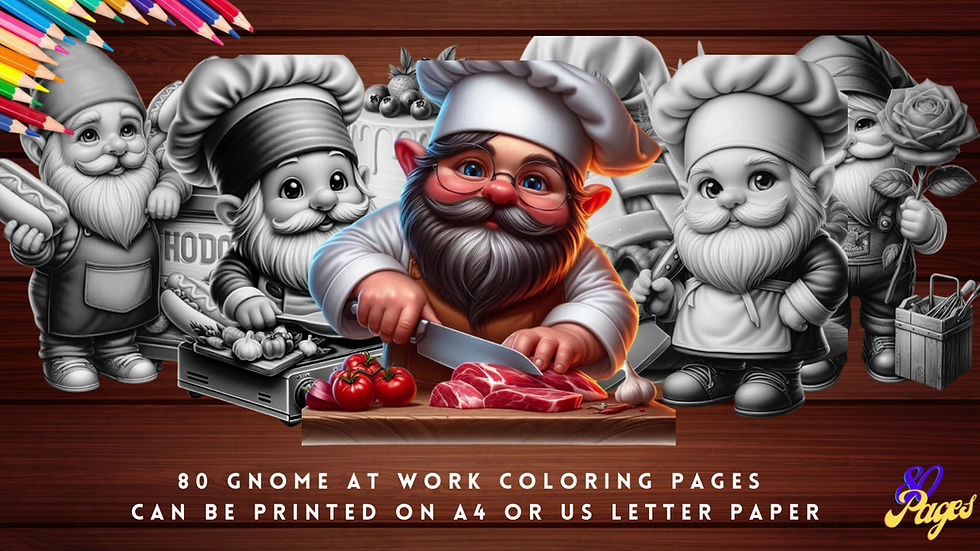 Thumbnail: Gnome At Work Coloring Pages