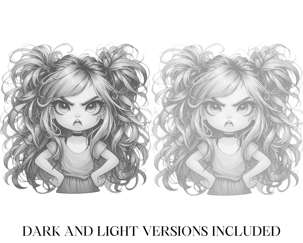 Miniatura: Whimsical Sassy Girl Coloring Pages
