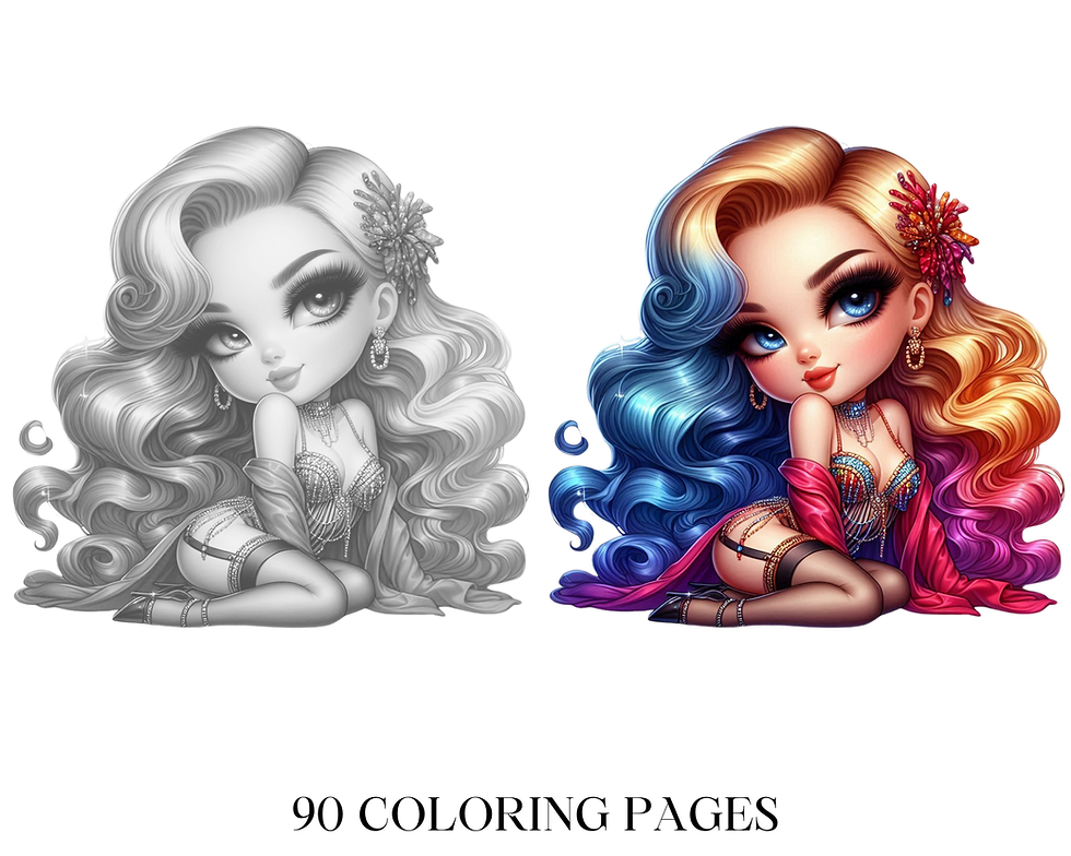 Thumbnail: Chibi Burlesque Coloring Pages