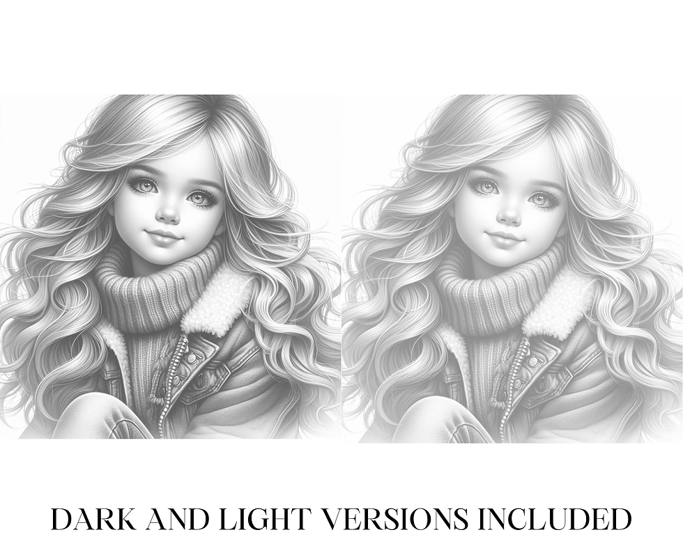 Miniature : Cute Girl Winter Coloring Pages