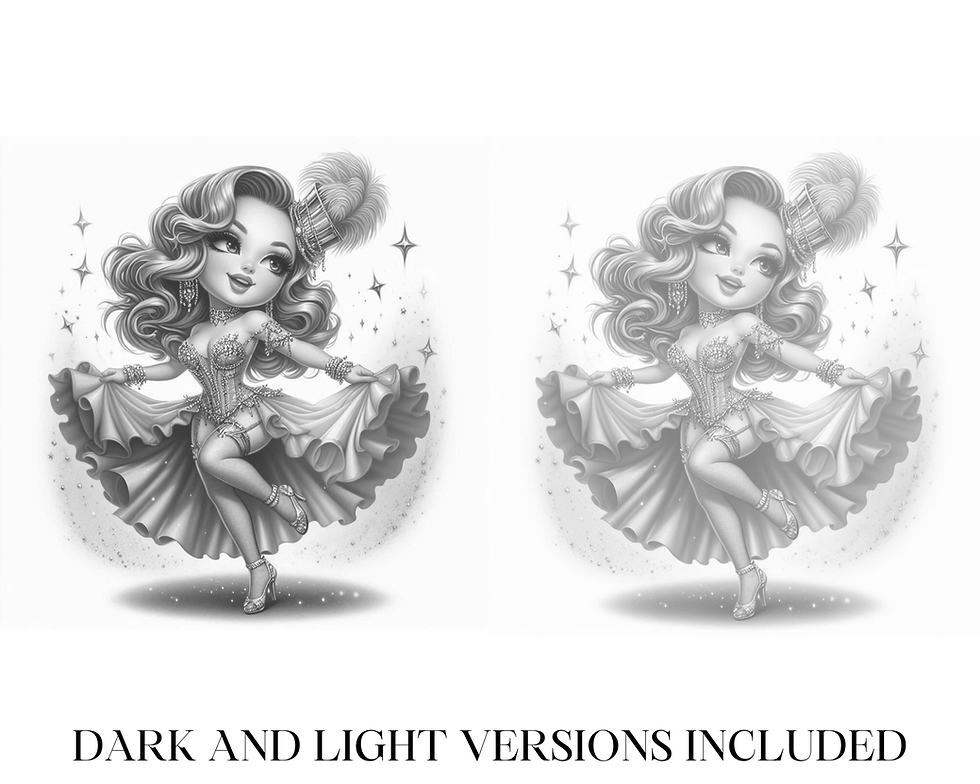 Miniatura: Chibi Burlesque Coloring Pages