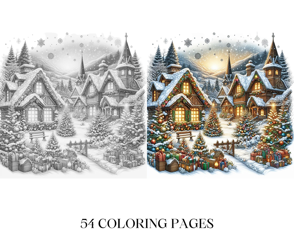 Küçük resim: Christmas Village Coloring Pages