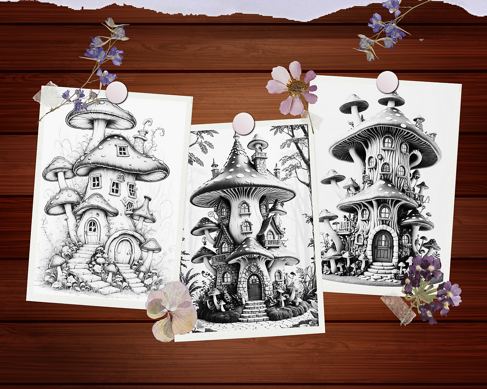 Thumbnail: Enchanted Mushroom House Coloring Pages