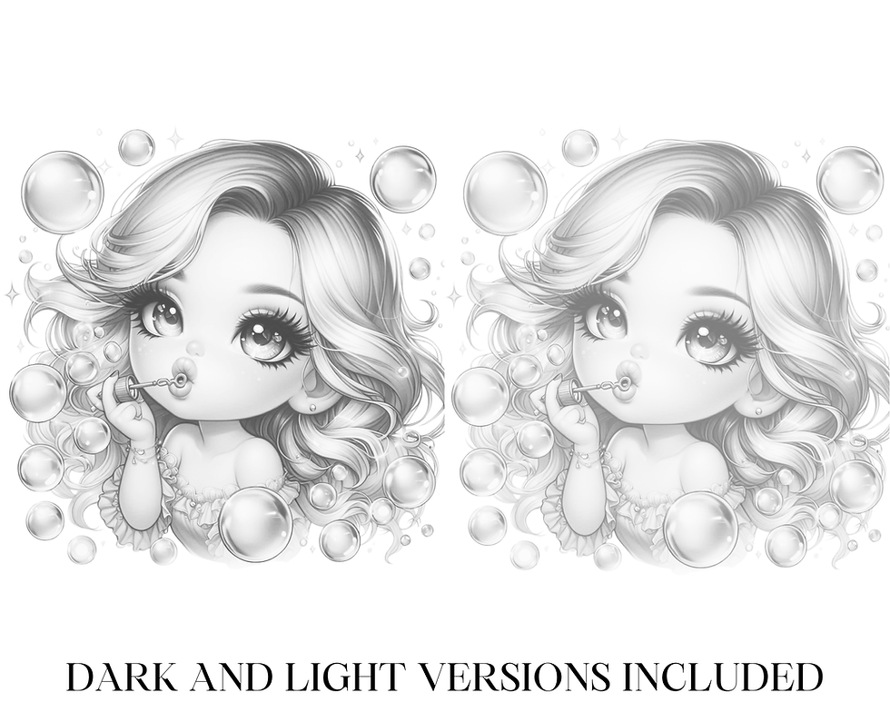 Miniaturbild: Chibi Baby Bubble Coloring Pages
