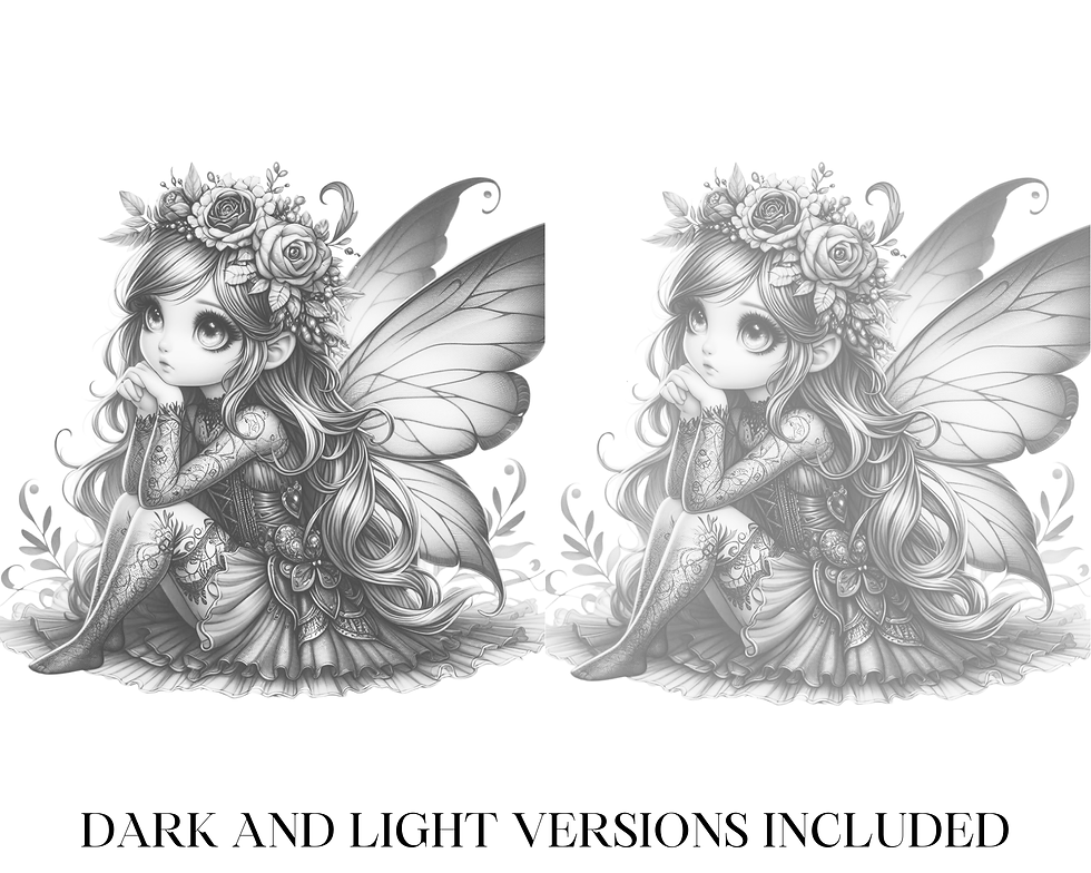 Miniaturbild: Cute Gothic Fairy Coloring Pages