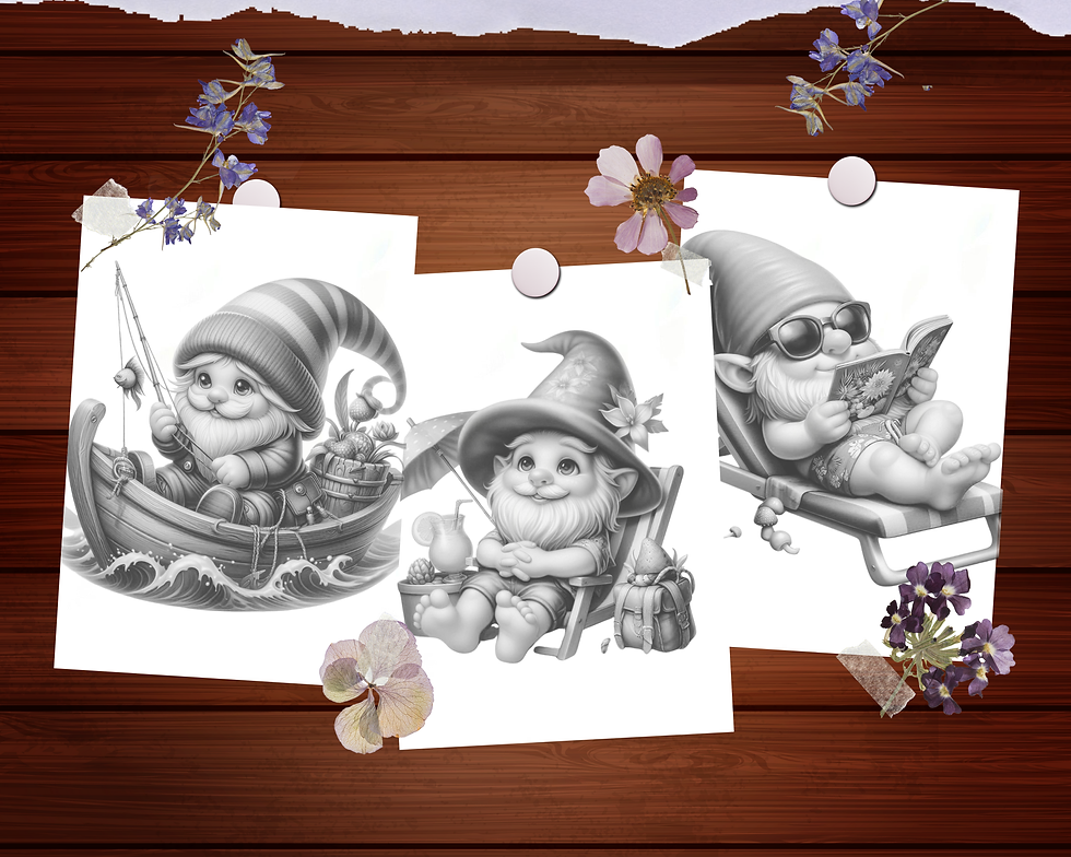 Miniaturbild: Gnome is on Vacation Coloring Pages