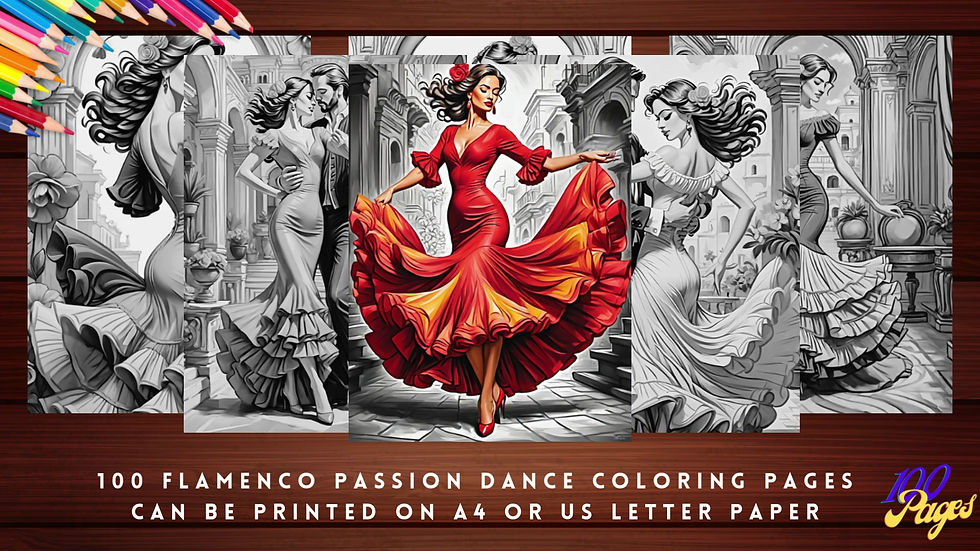 Miniaturbild: Flamenco Passion Dance Coloring Pages