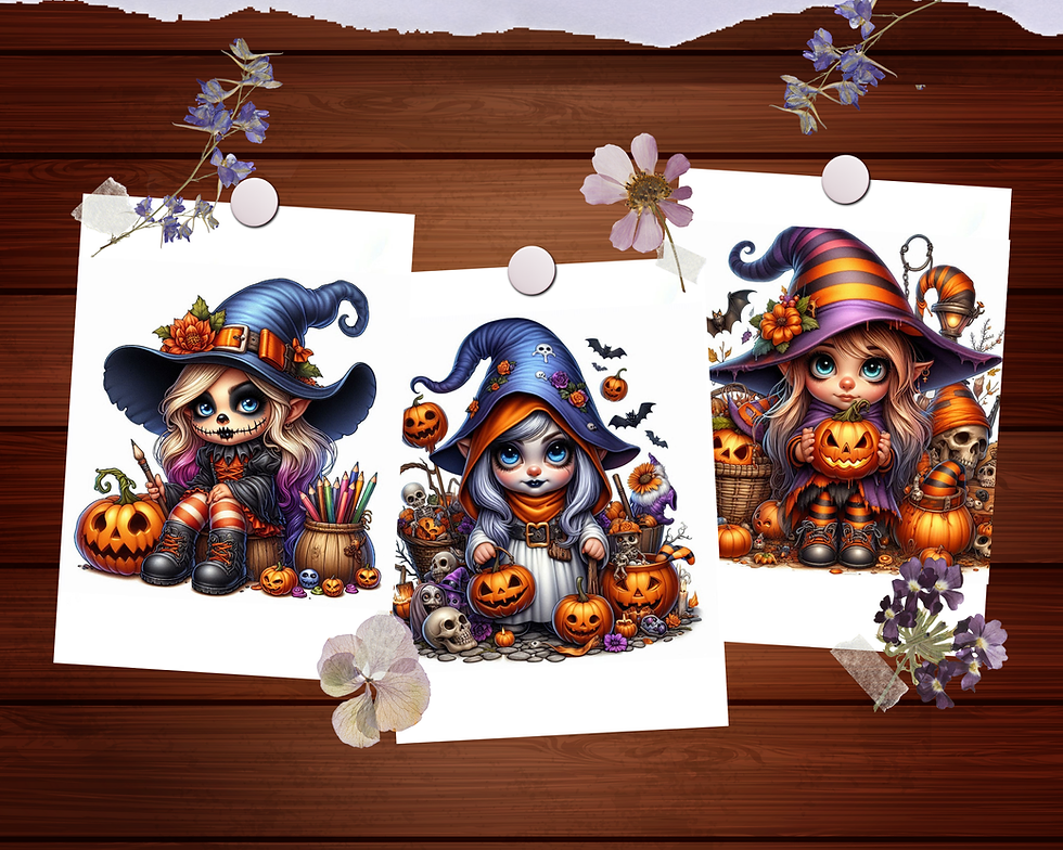 Miniaturbild: Little Girl Gnome Halloween Coloring Pages