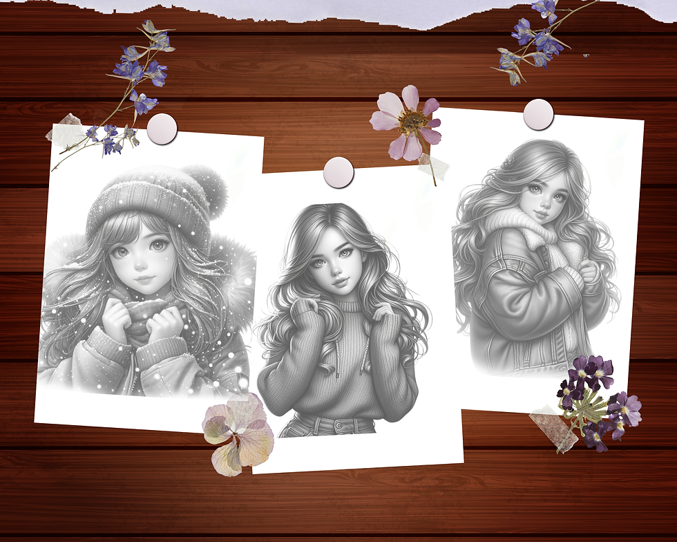 Küçük resim: Cute Girl Winter Coloring Pages