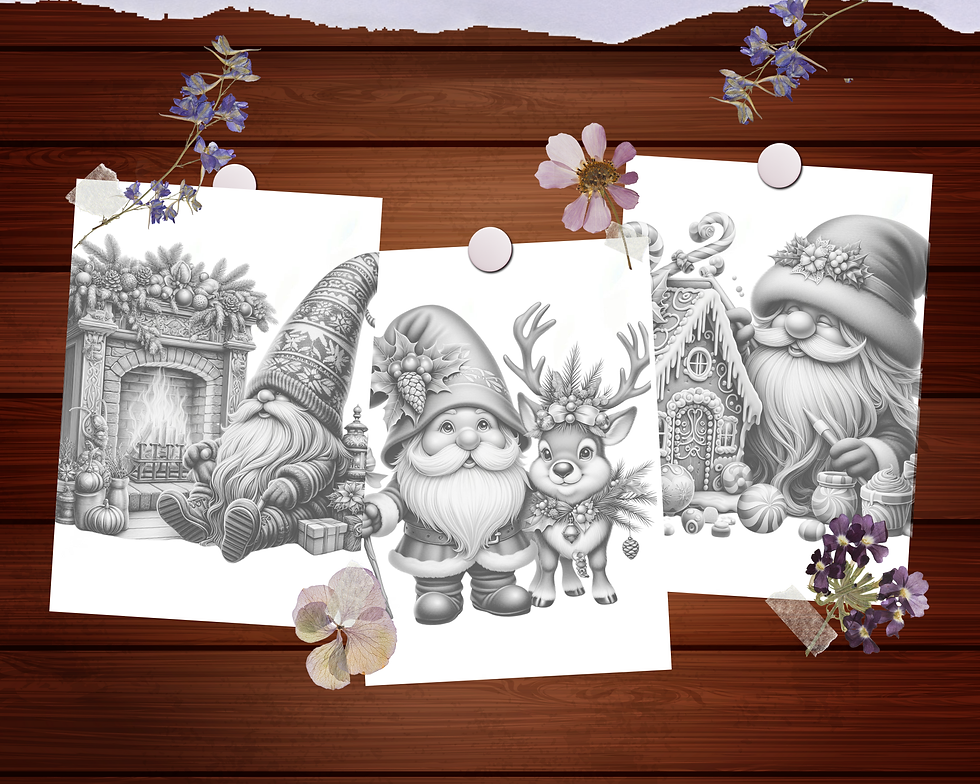 Miniaturbild: Gnomes Christmas Vol 1 Coloring Pages