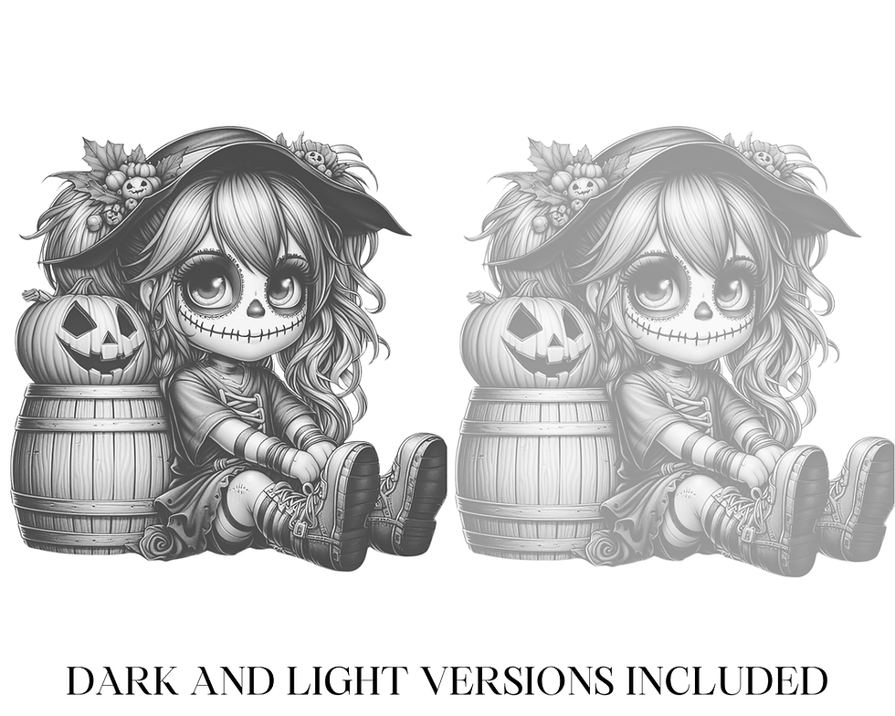 Thumbnail: Chibi Series Little Girl Halloween Coloring Pages