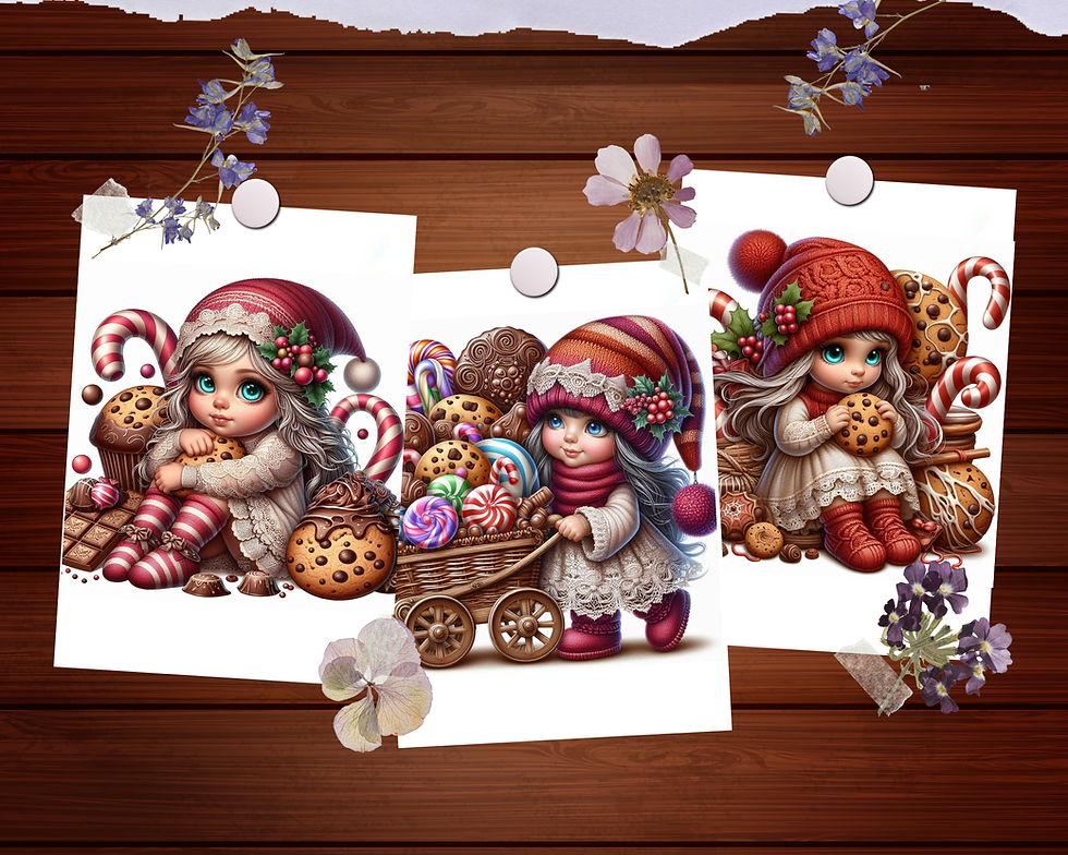 Miniaturbild: Chocolate and Candy Gnome Girl Coloring Pages