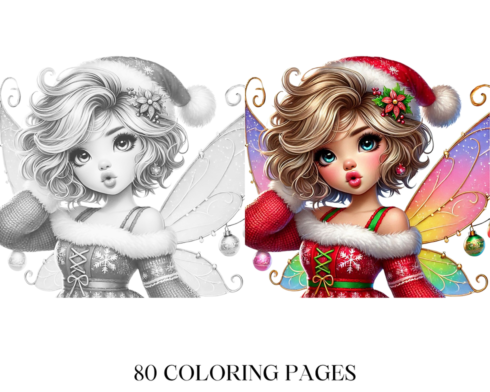 Küçük resim: Cute Christmas Fairy Coloring Pages