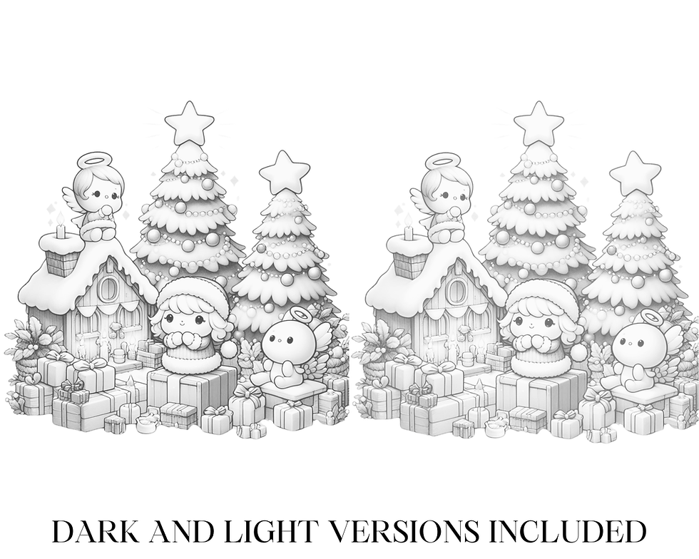 Miniaturbild: Kawaii  Christmas Coloring Pages