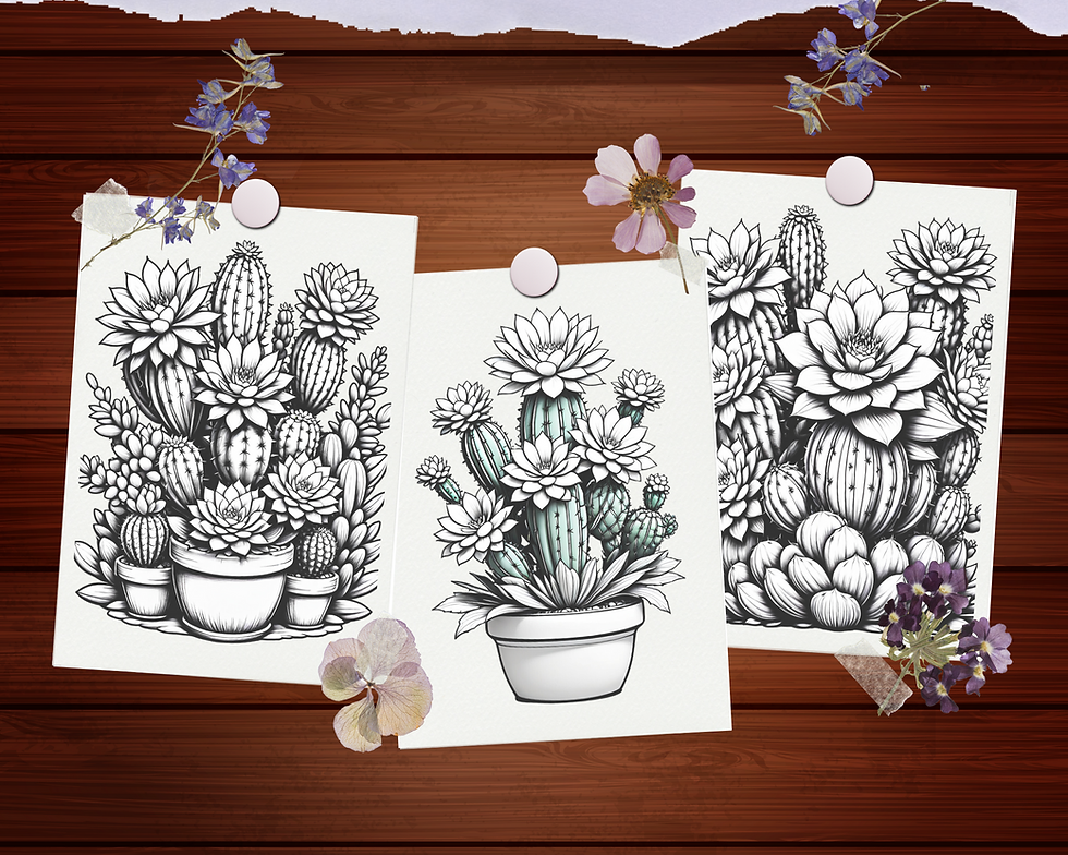 Küçük resim: Cactus and Succulents Coloring Pages