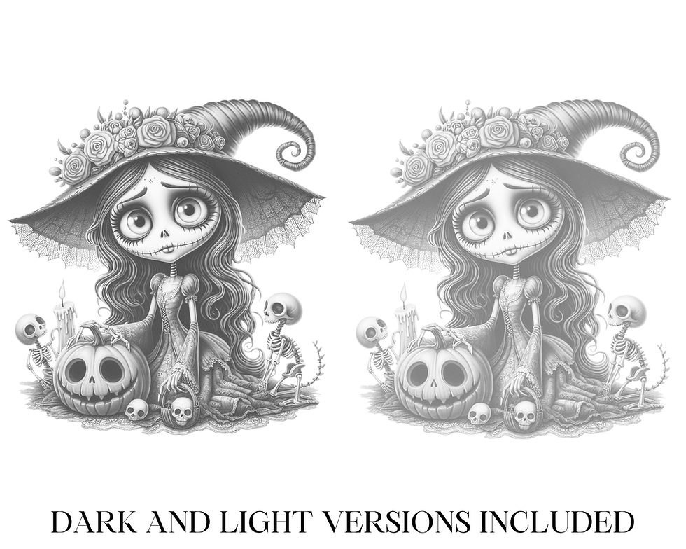 Miniature : Corpse Witch Bride Coloring Page