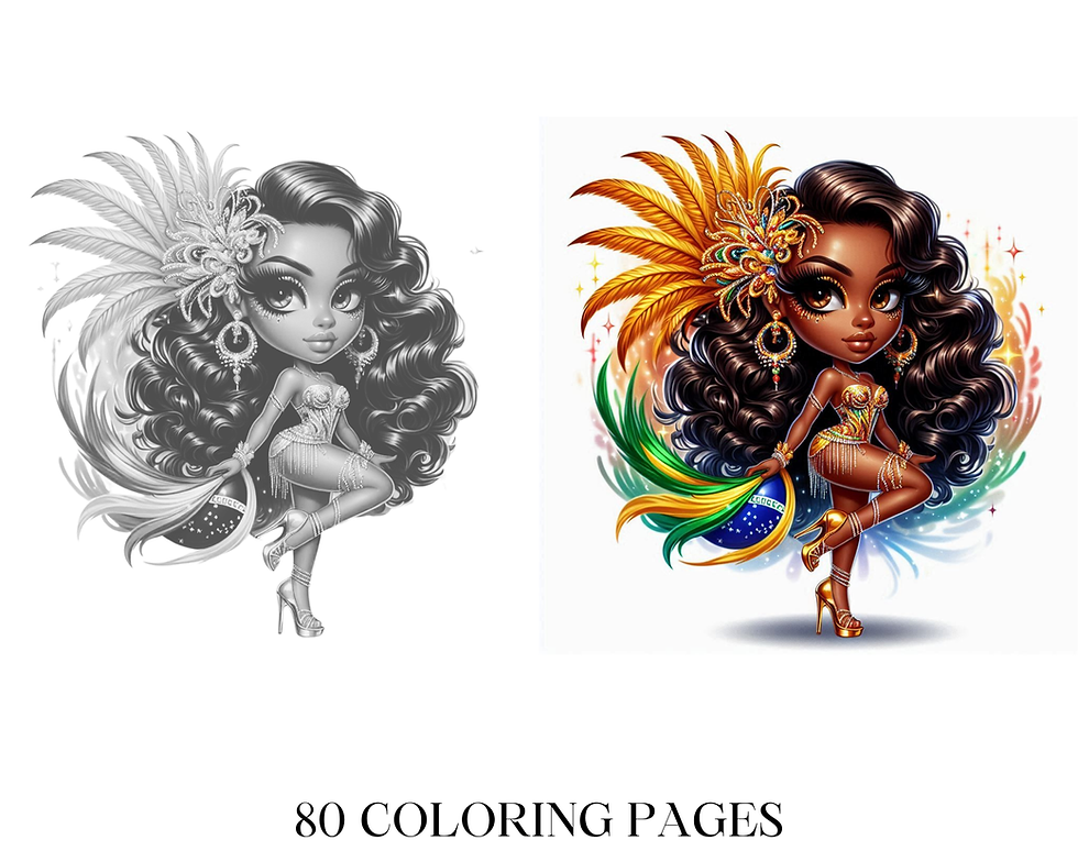 Miniature : Chibi Latin Girls Coloring Pages
