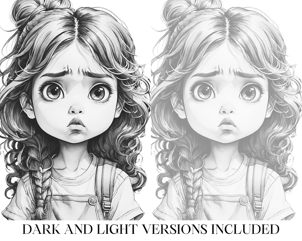Miniaturbild: Super Cute Girls Annoyed Coloring Pages