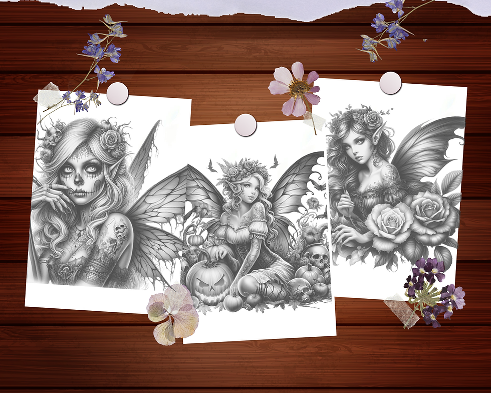 Thumbnail: Fairy Gothic Halloween Coloring Pages
