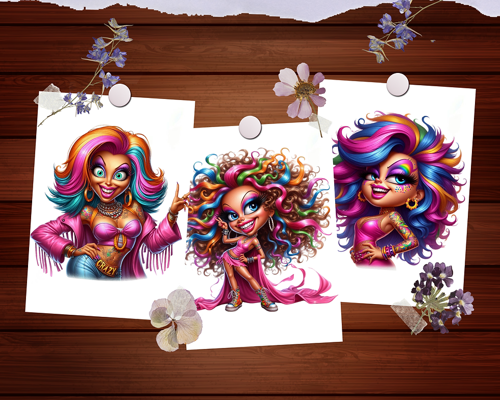 Miniature : Crazy Diva Cartoon Coloring Pages