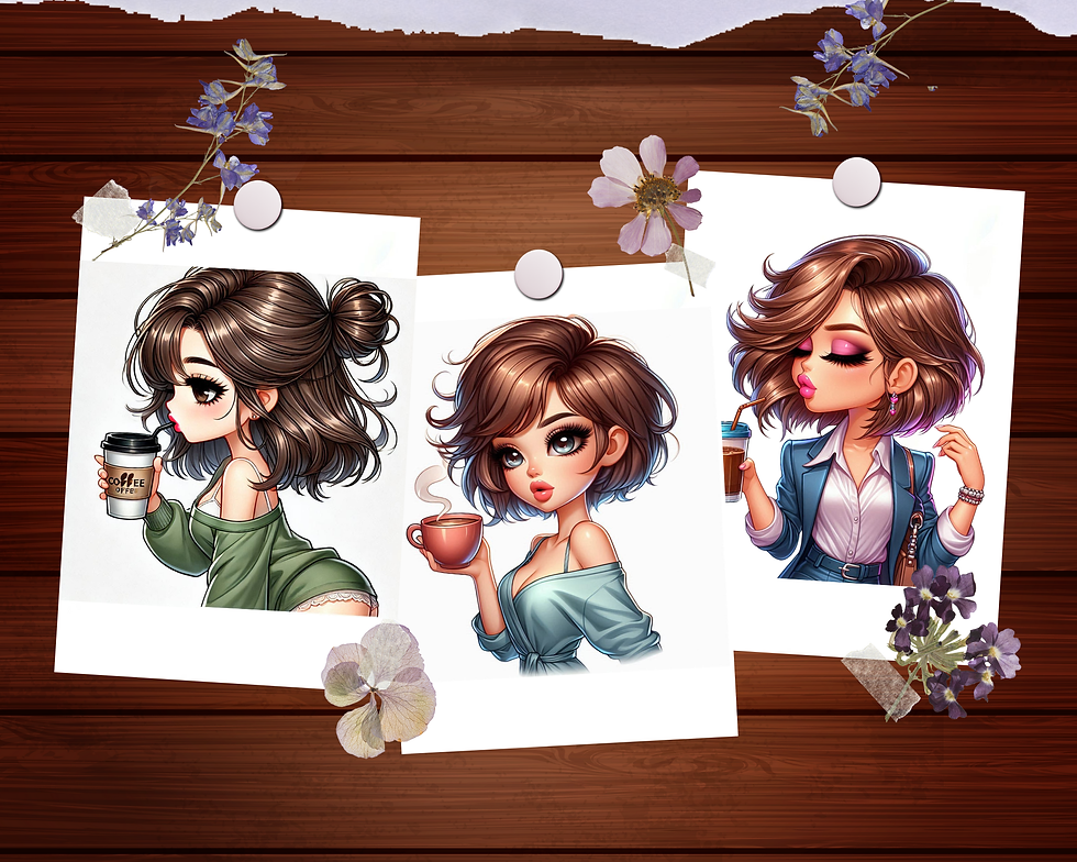 Miniatura: Chibi Coffee Lover Coloring Pages
