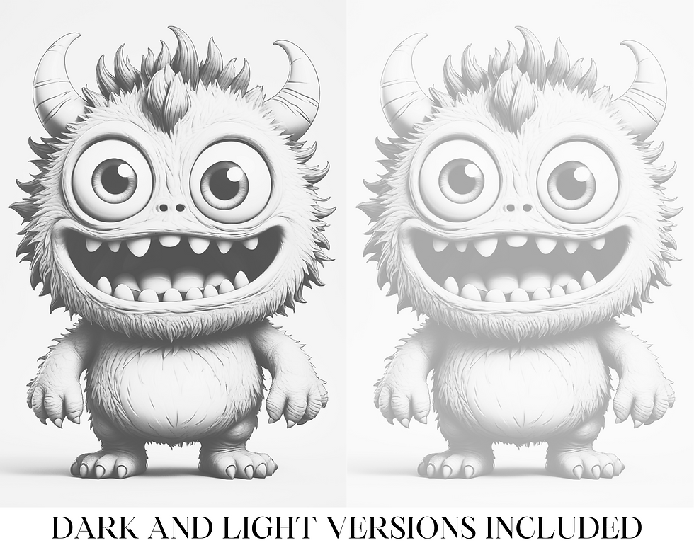 Miniaturbild: Cute Tiny Monster Coloring Pages