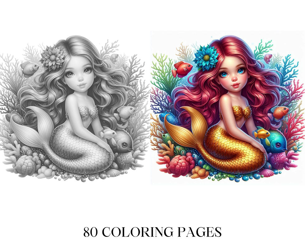 Thumbnail: Magical Cute Mermaid Coloring Pages