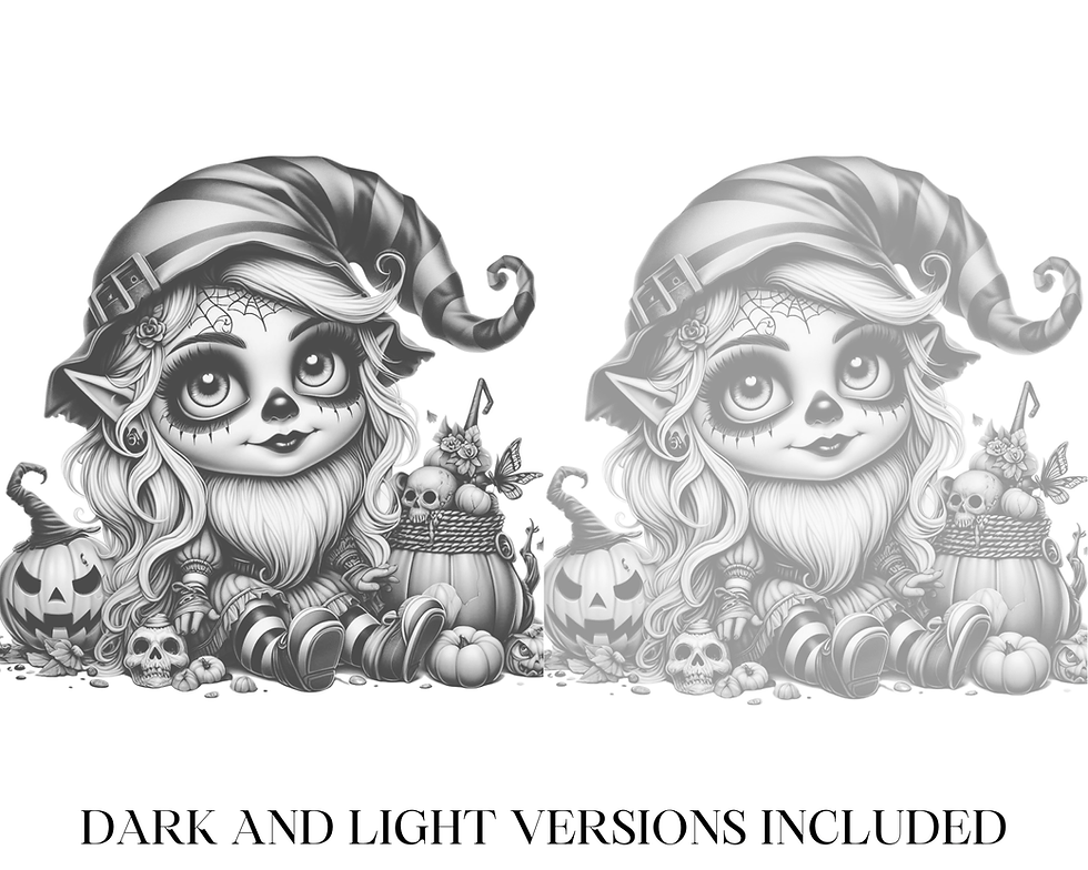 Miniatura: Little Girl Gnome Halloween Coloring Pages