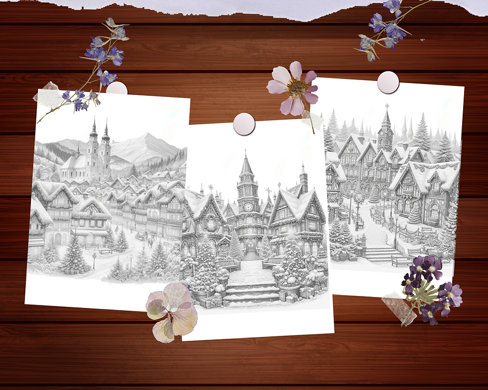 Miniaturbild: Christmas Village Coloring Pages