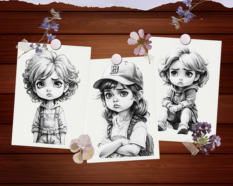 Miniaturbild: Super Cute Girls Annoyed Coloring Pages