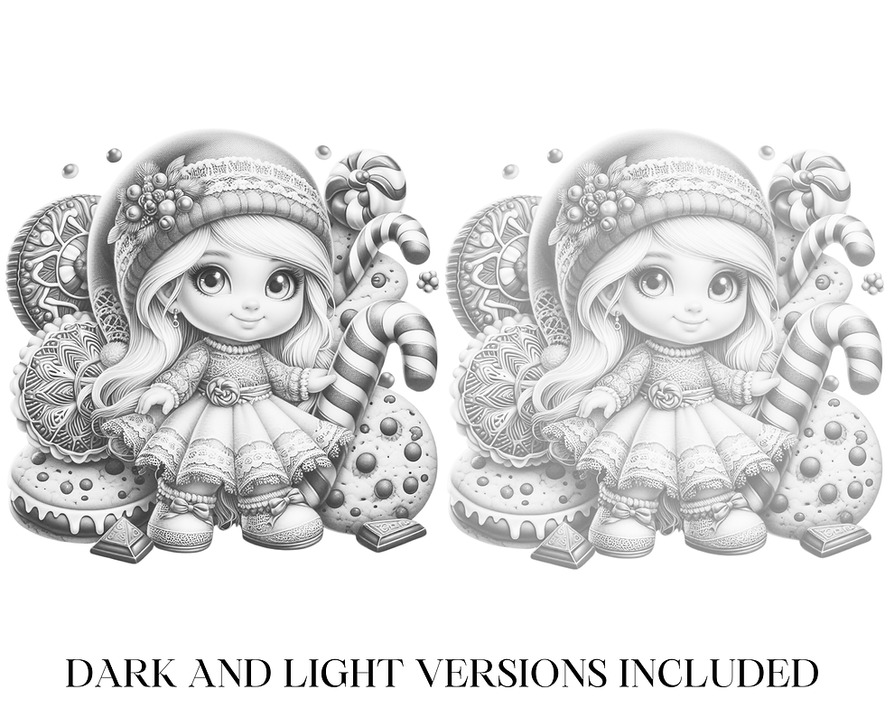 Miniature : Chocolate and Candy Gnome Girl Coloring Pages