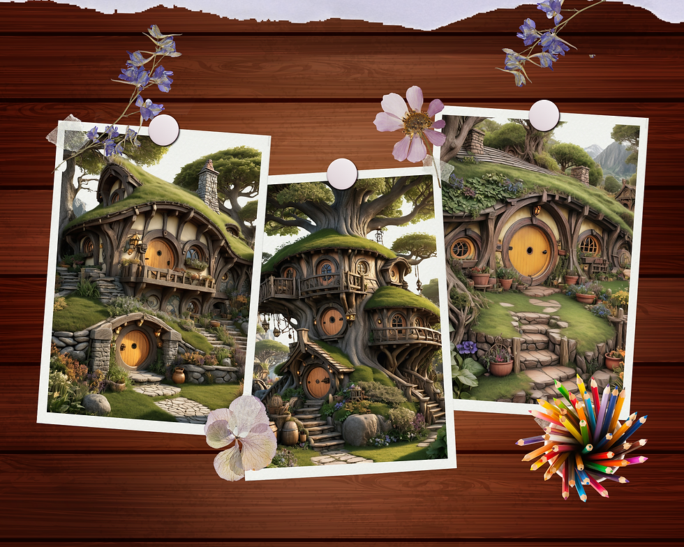Miniaturbild: Hobbit House Coloring Pages