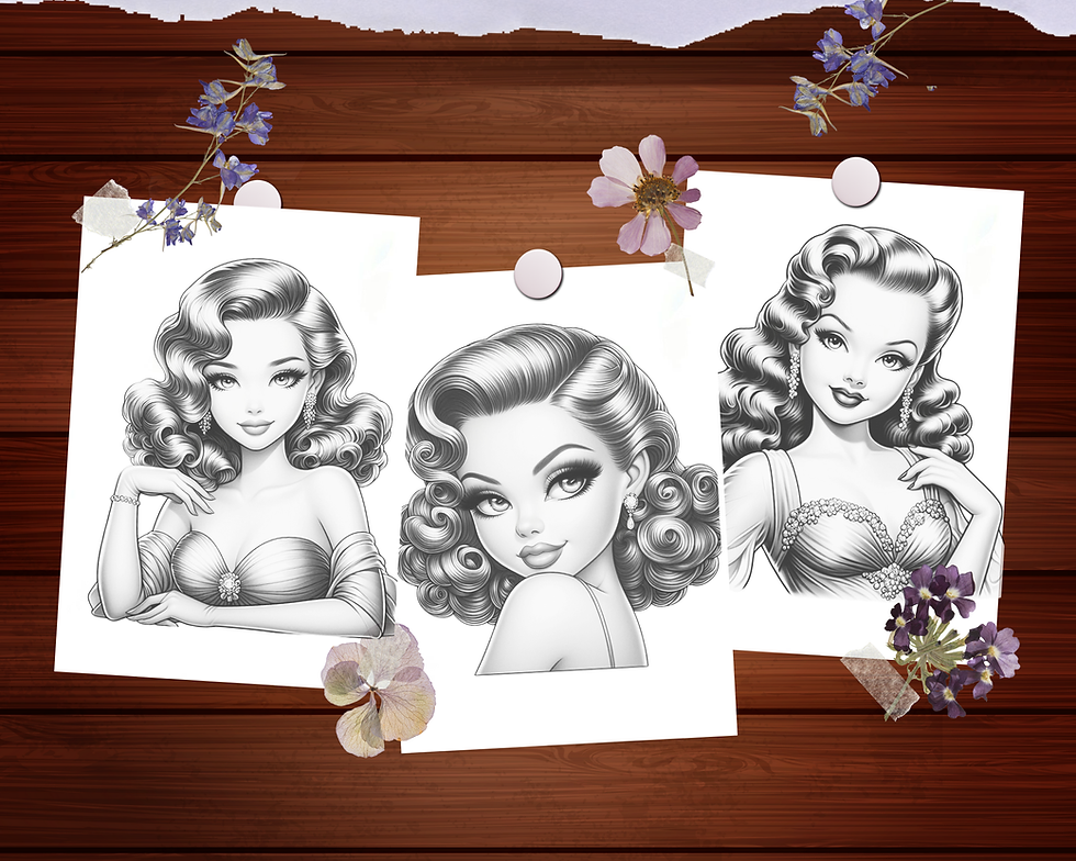 Thumbnail: Chibi Actresses 1950's Coloring Pages