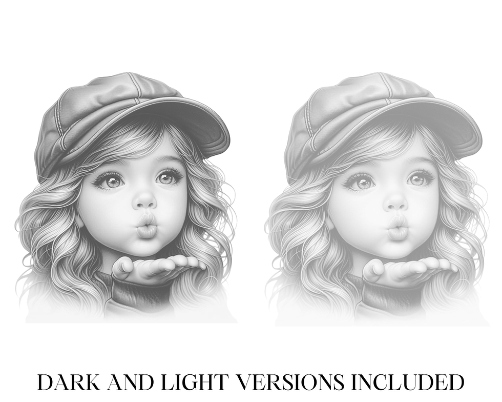 Miniaturbild: Little Girl Blowing Kisses Coloring Pages