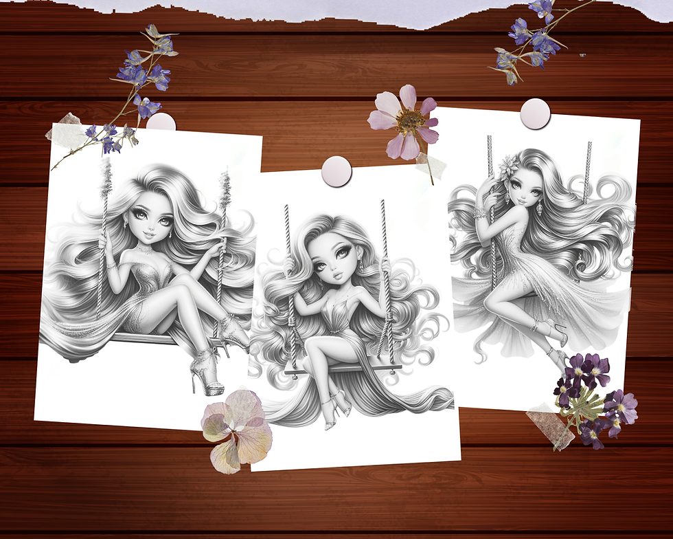 Küçük resim: Chibi Girl in a Swing Coloring Pages