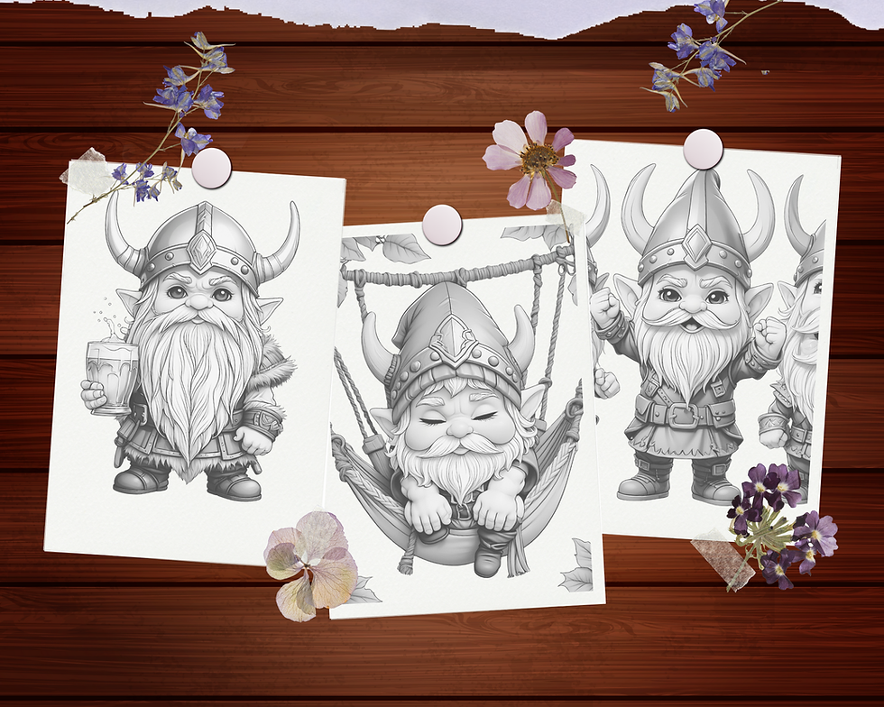 Miniaturbild: Viking Gnomes Coloring Pages
