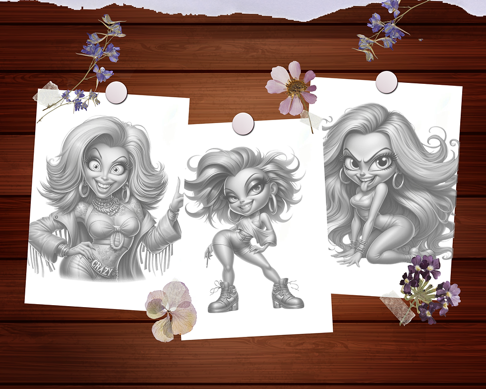 Küçük resim: Crazy Diva Cartoon Coloring Pages