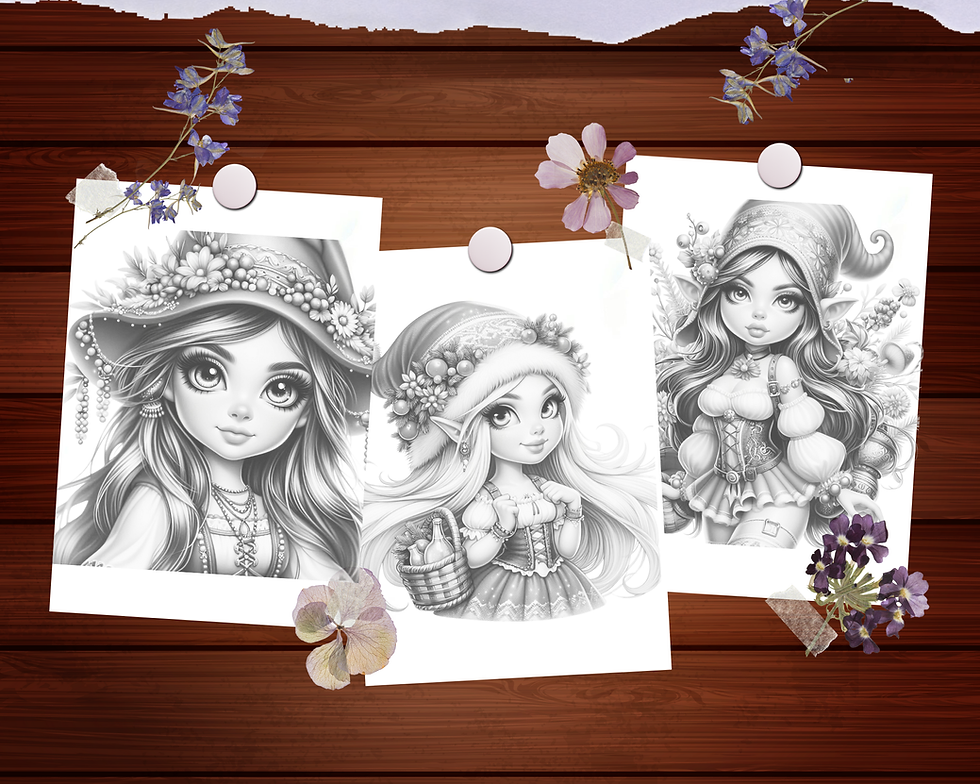 Miniaturbild: Festival Gnome Girl Coloring Page