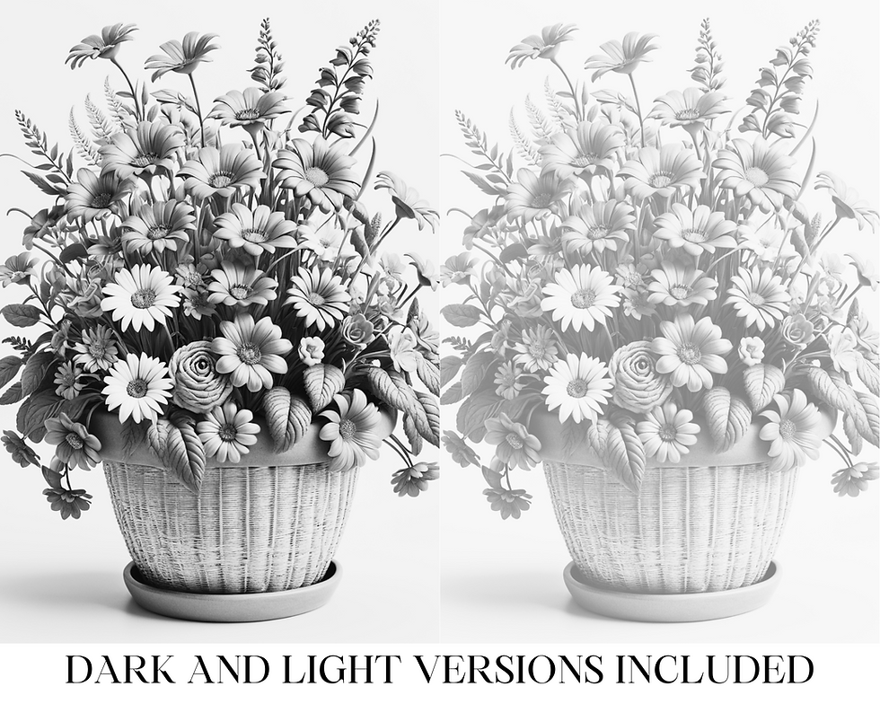 Miniatura: Beautiful Flower Basket Coloring Pages